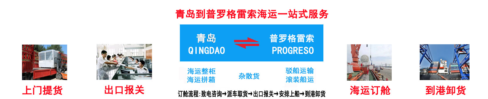 青岛到普罗格雷索海运 青岛到PROGRESO港价格\航程\船期