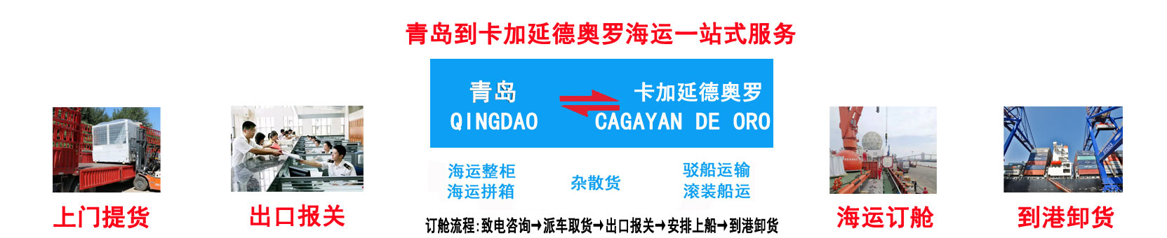 青岛到卡加延德奥罗海运 青岛到CAGAYAN DE ORO港价格\航程\船期